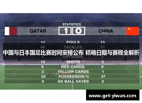 中国与日本国足比赛时间安排公布 精确日期与赛程全解析