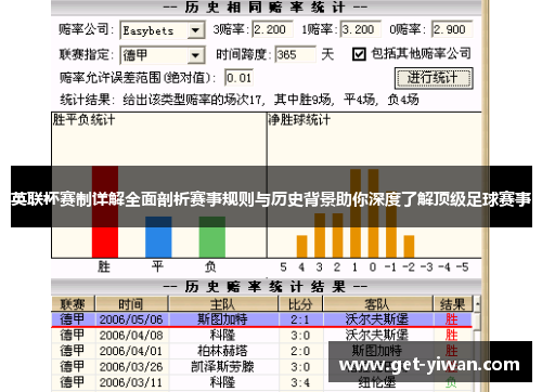 英联杯赛制详解全面剖析赛事规则与历史背景助你深度了解顶级足球赛事