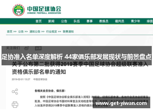 足协准入名单深度解析 44家俱乐部发展现状与前景盘点